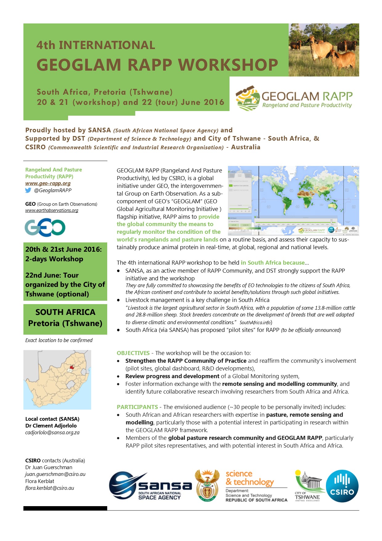 Flyer RAPP workshop South Africa, June 2016
